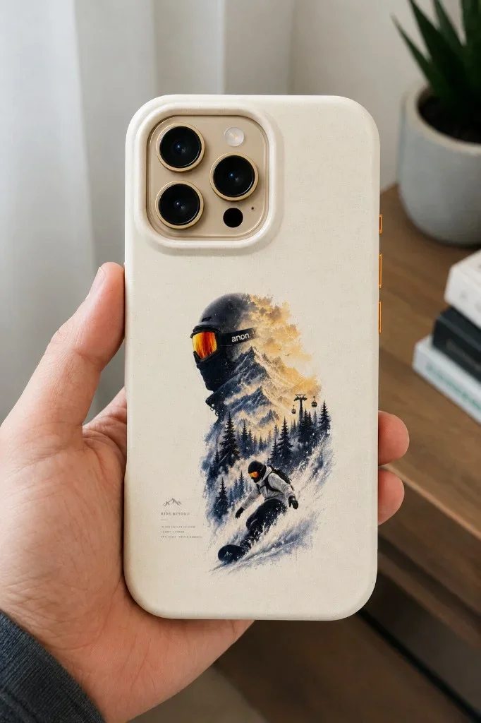 滑雪運動風格插畫客製手機殼